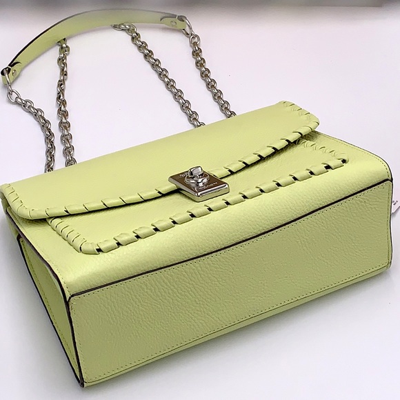 COACH NWT Lane Shoulder Bag With Whipstitch COLOR:
Silver/Pale Lime - Picture 9 of 16